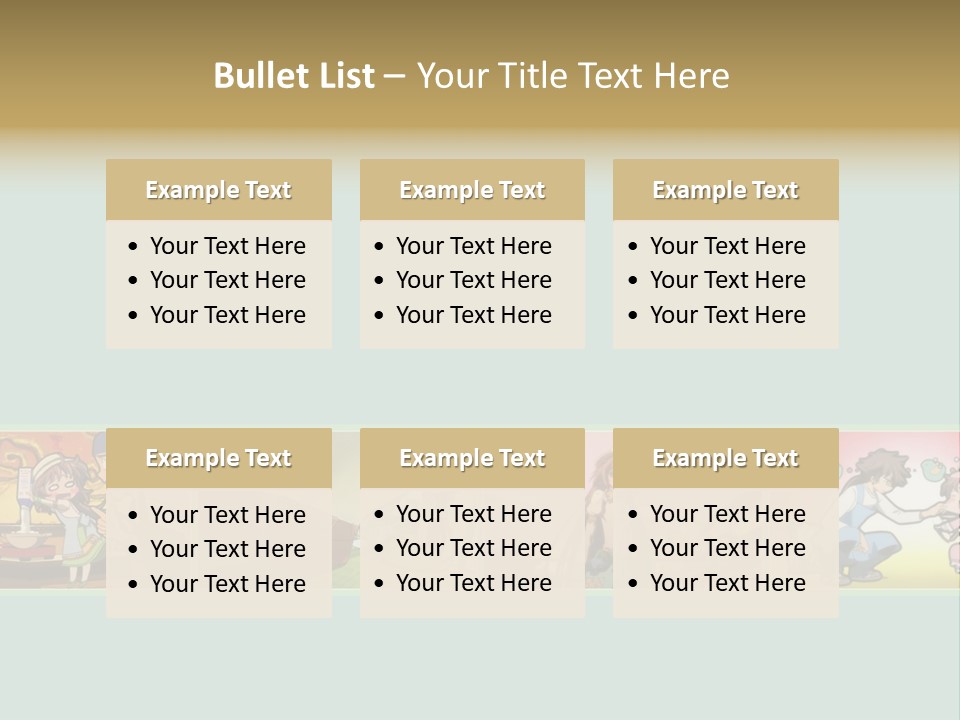A Group Of Anime Characters With A Blue Background PowerPoint Template