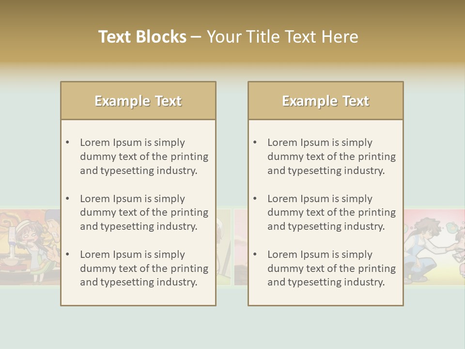 A Group Of Anime Characters With A Blue Background PowerPoint Template