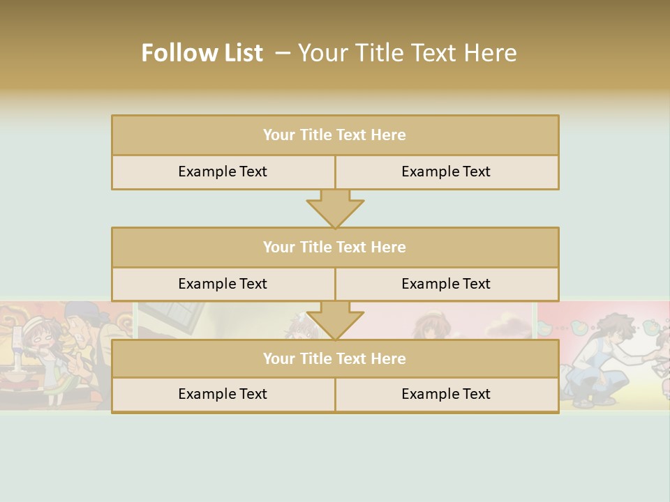 A Group Of Anime Characters With A Blue Background PowerPoint Template