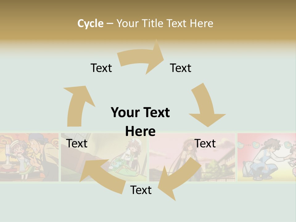 A Group Of Anime Characters With A Blue Background PowerPoint Template