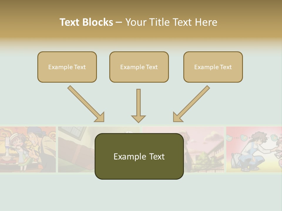 A Group Of Anime Characters With A Blue Background PowerPoint Template