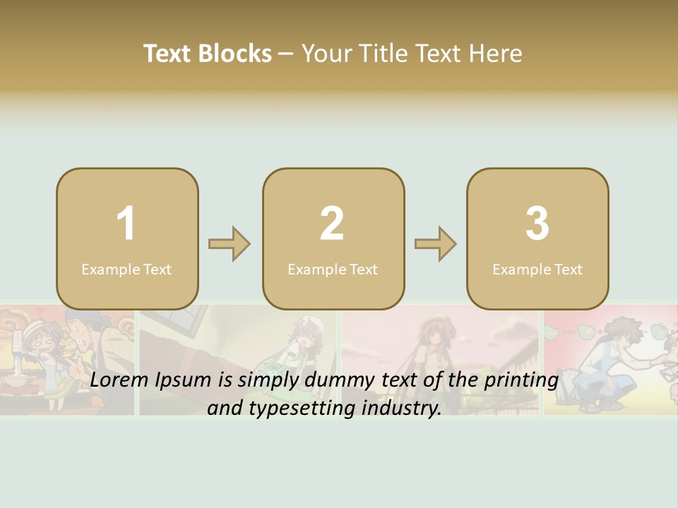 A Group Of Anime Characters With A Blue Background PowerPoint Template