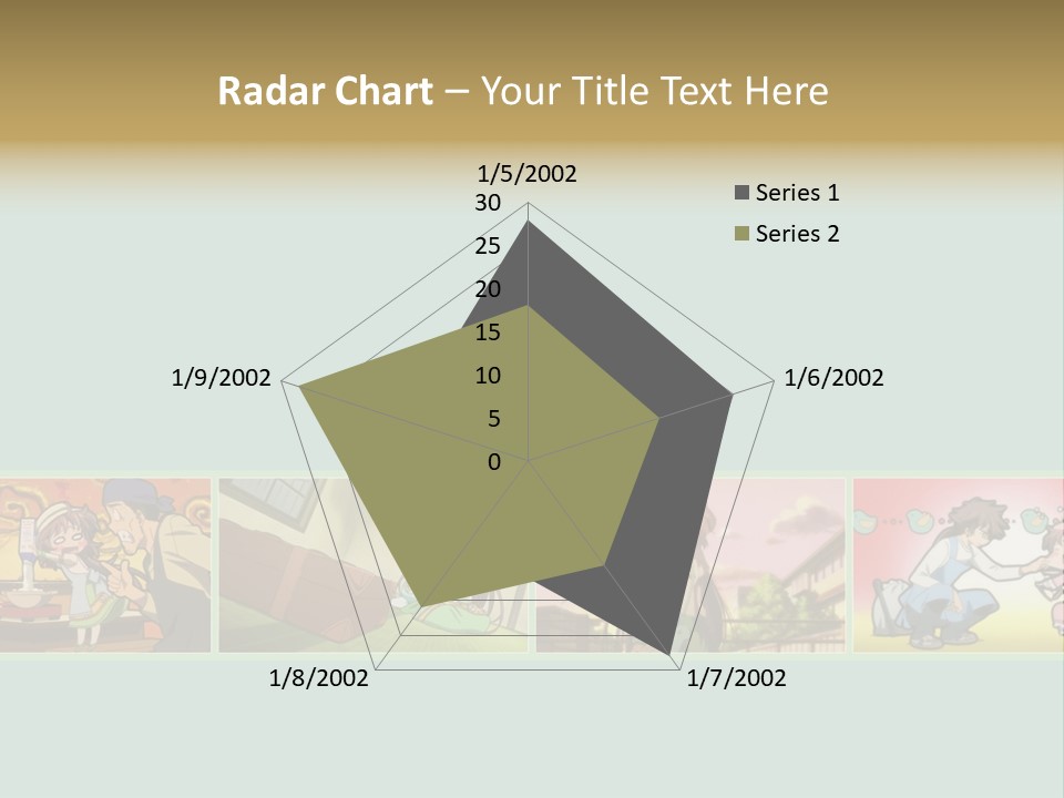 A Group Of Anime Characters With A Blue Background PowerPoint Template