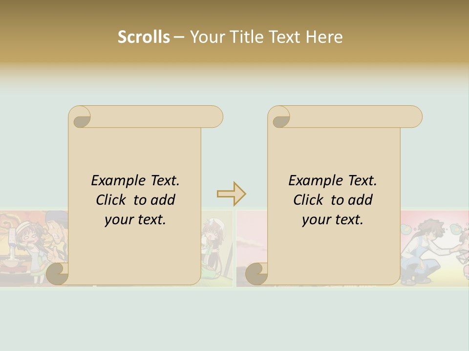 A Group Of Anime Characters With A Blue Background PowerPoint Template