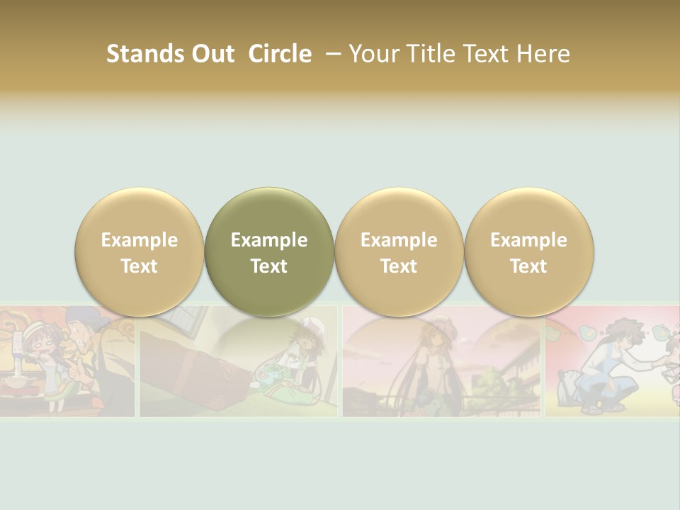 A Group Of Anime Characters With A Blue Background PowerPoint Template