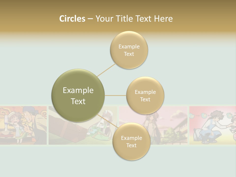 A Group Of Anime Characters With A Blue Background PowerPoint Template