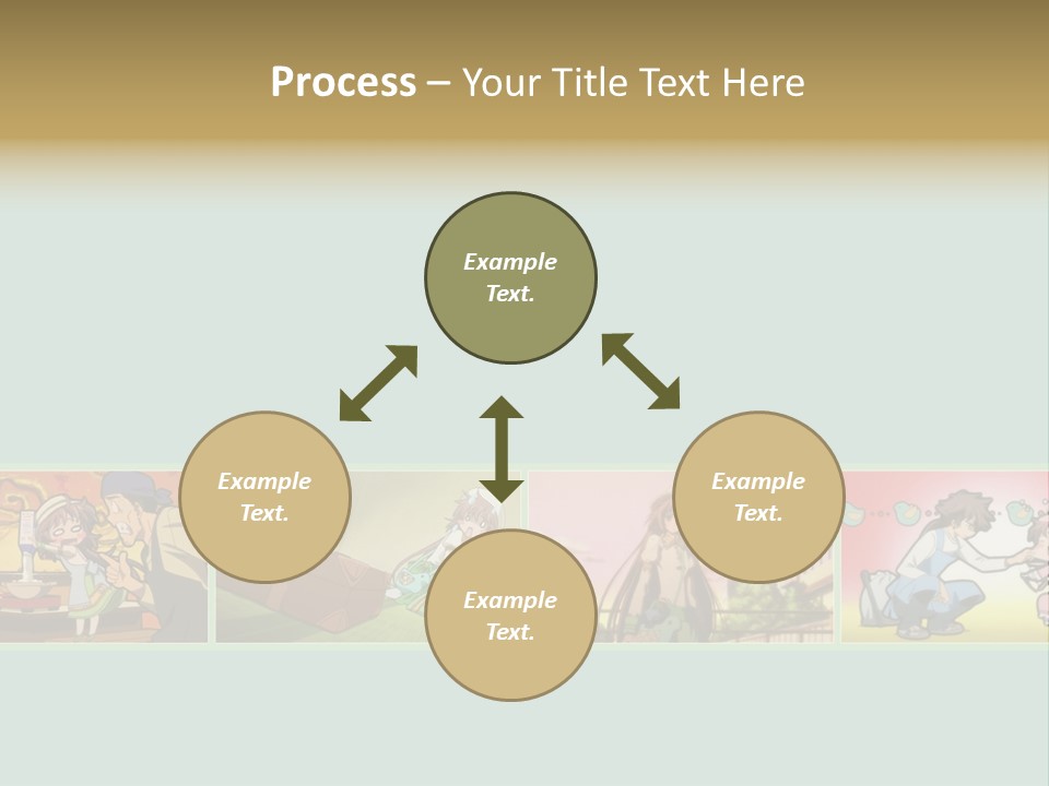 A Group Of Anime Characters With A Blue Background PowerPoint Template