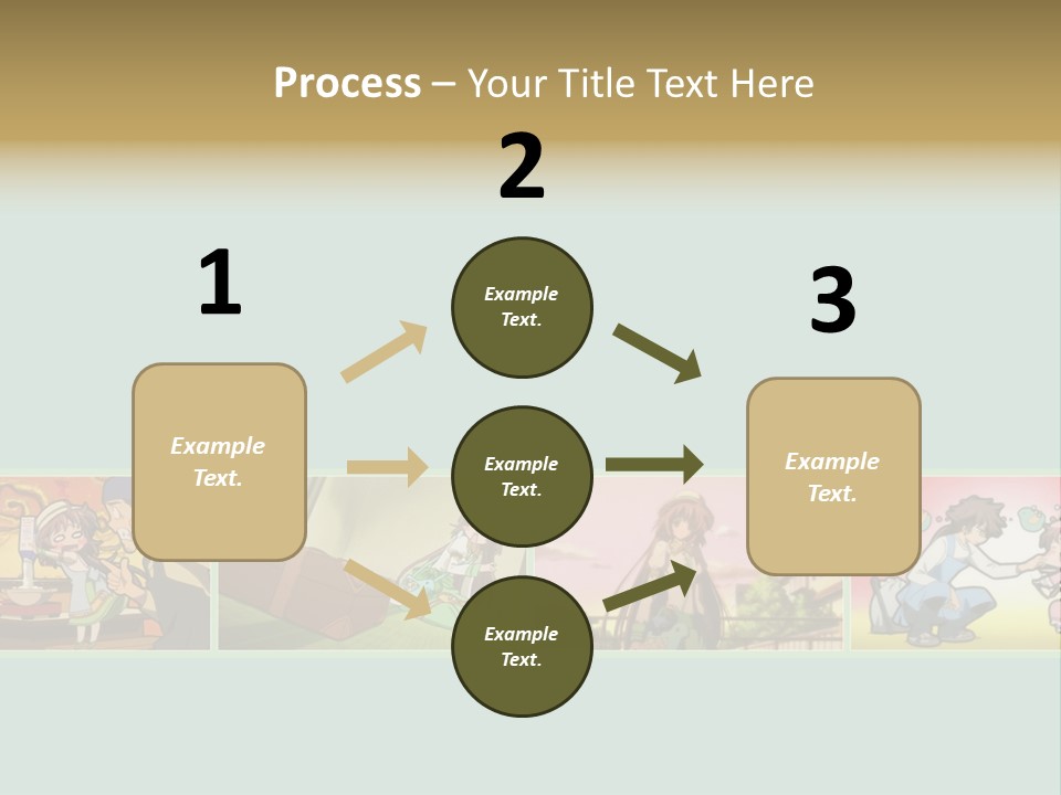 A Group Of Anime Characters With A Blue Background PowerPoint Template