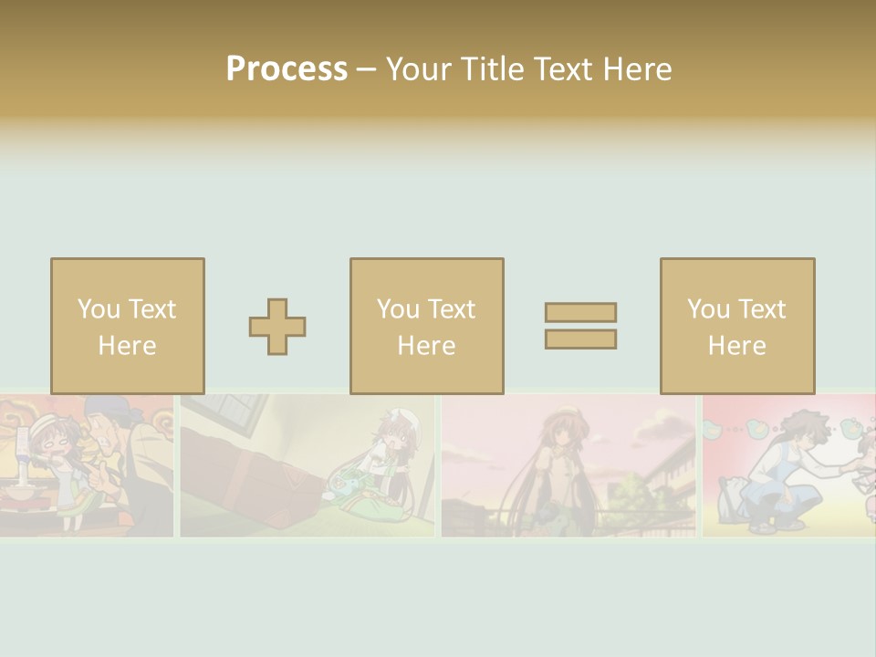 A Group Of Anime Characters With A Blue Background PowerPoint Template