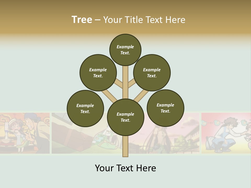 A Group Of Anime Characters With A Blue Background PowerPoint Template