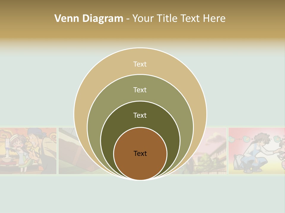 A Group Of Anime Characters With A Blue Background PowerPoint Template