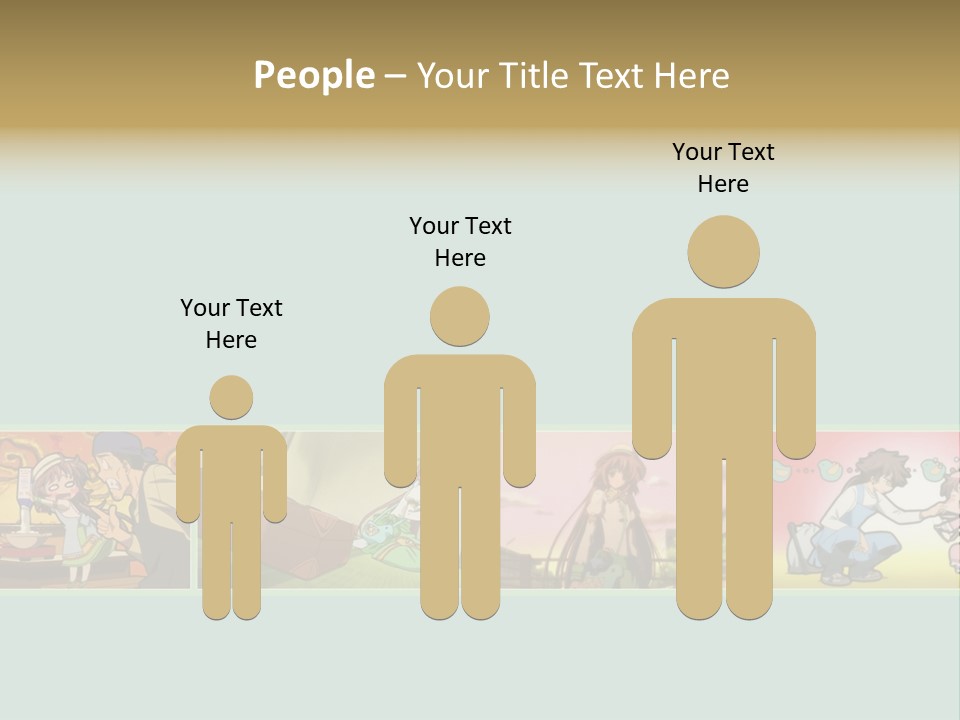 A Group Of Anime Characters With A Blue Background PowerPoint Template