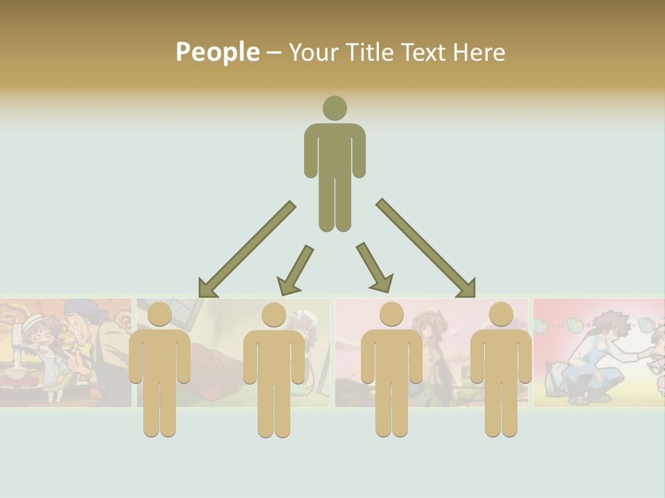 A Group Of Anime Characters With A Blue Background PowerPoint Template