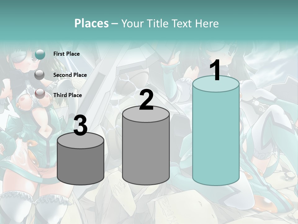 A Woman In A Green Dress Is Standing Next To A Robot PowerPoint Template