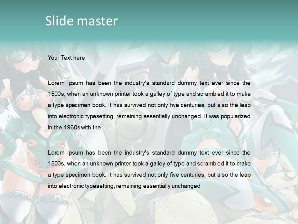 A Woman In A Green Dress Is Standing Next To A Robot PowerPoint Template