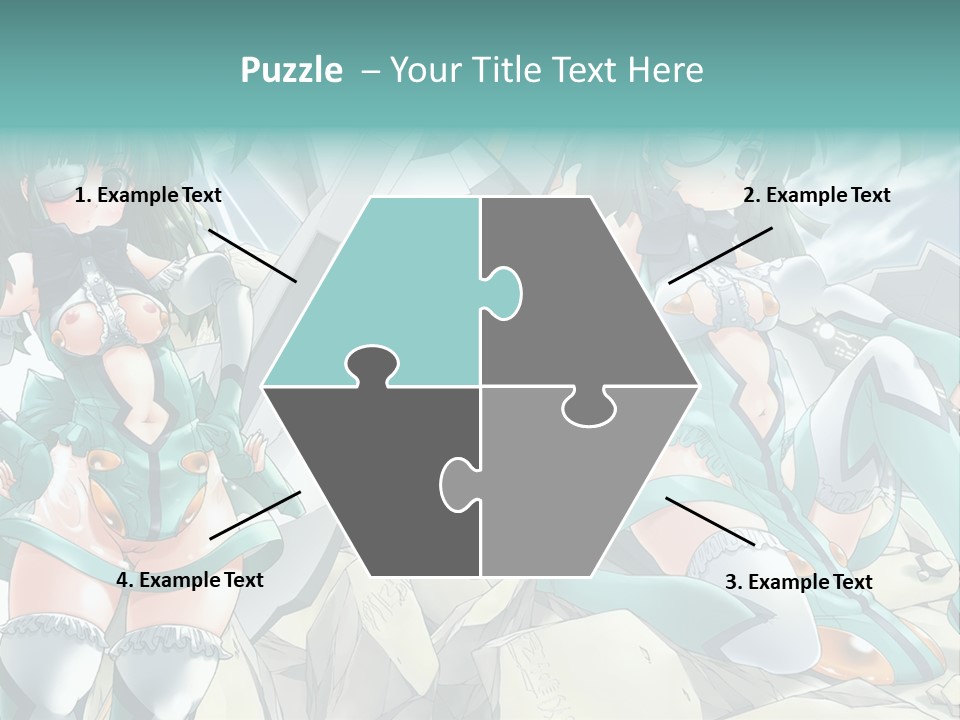 A Woman In A Green Dress Is Standing Next To A Robot PowerPoint Template