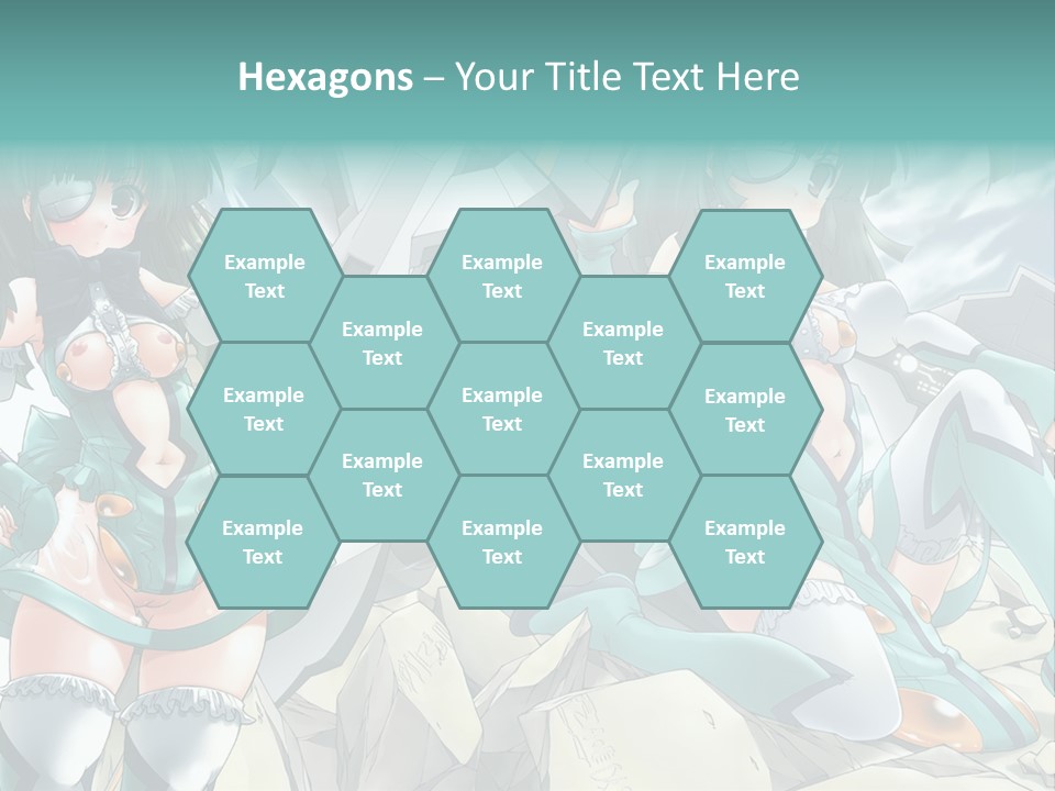 A Woman In A Green Dress Is Standing Next To A Robot PowerPoint Template