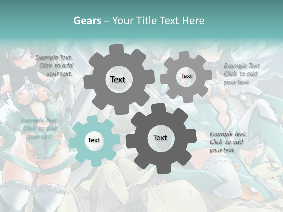 A Woman In A Green Dress Is Standing Next To A Robot PowerPoint Template