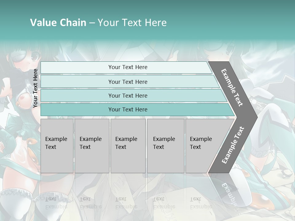 A Woman In A Green Dress Is Standing Next To A Robot PowerPoint Template