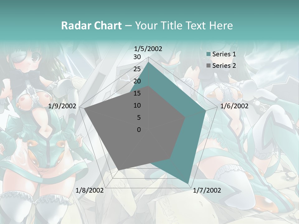 A Woman In A Green Dress Is Standing Next To A Robot PowerPoint Template