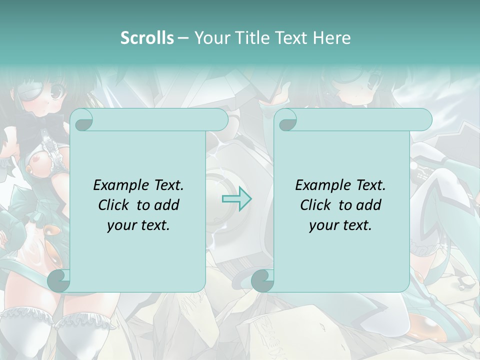 A Woman In A Green Dress Is Standing Next To A Robot PowerPoint Template