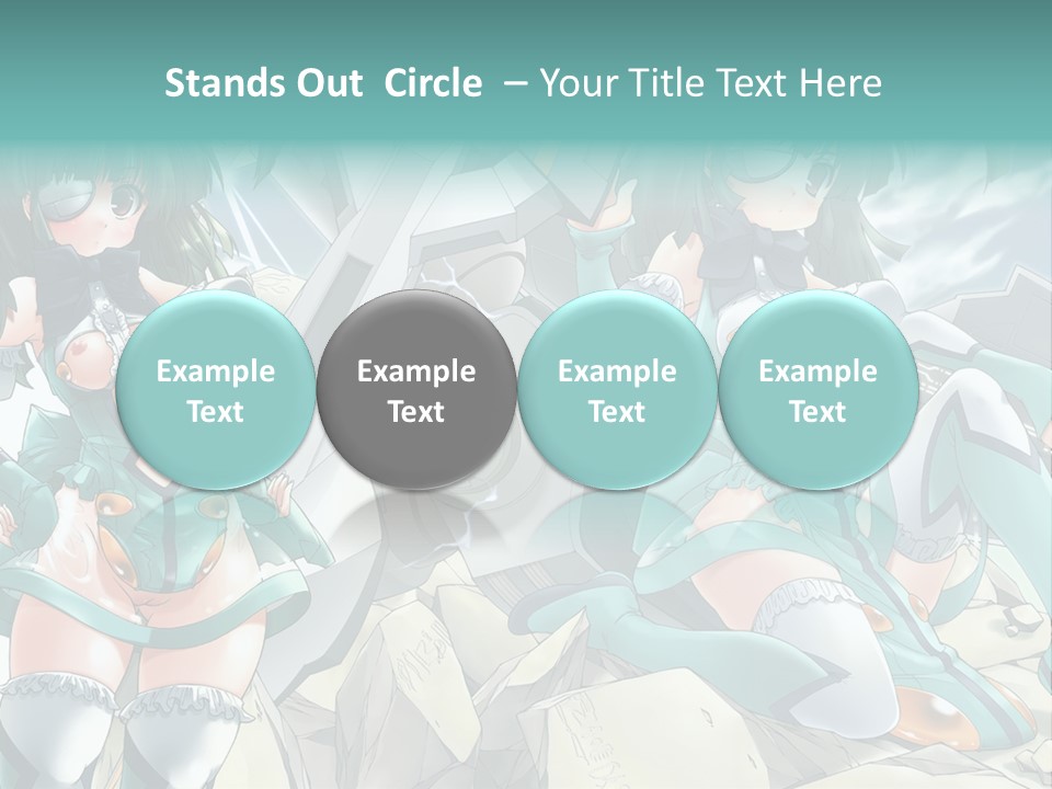 A Woman In A Green Dress Is Standing Next To A Robot PowerPoint Template