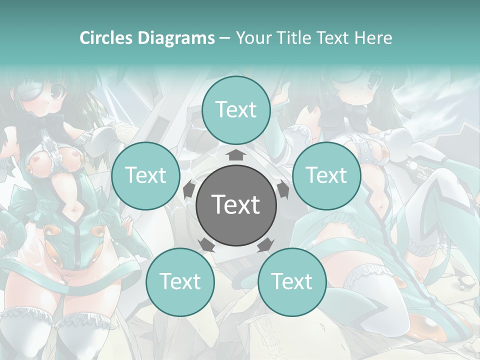 A Woman In A Green Dress Is Standing Next To A Robot PowerPoint Template