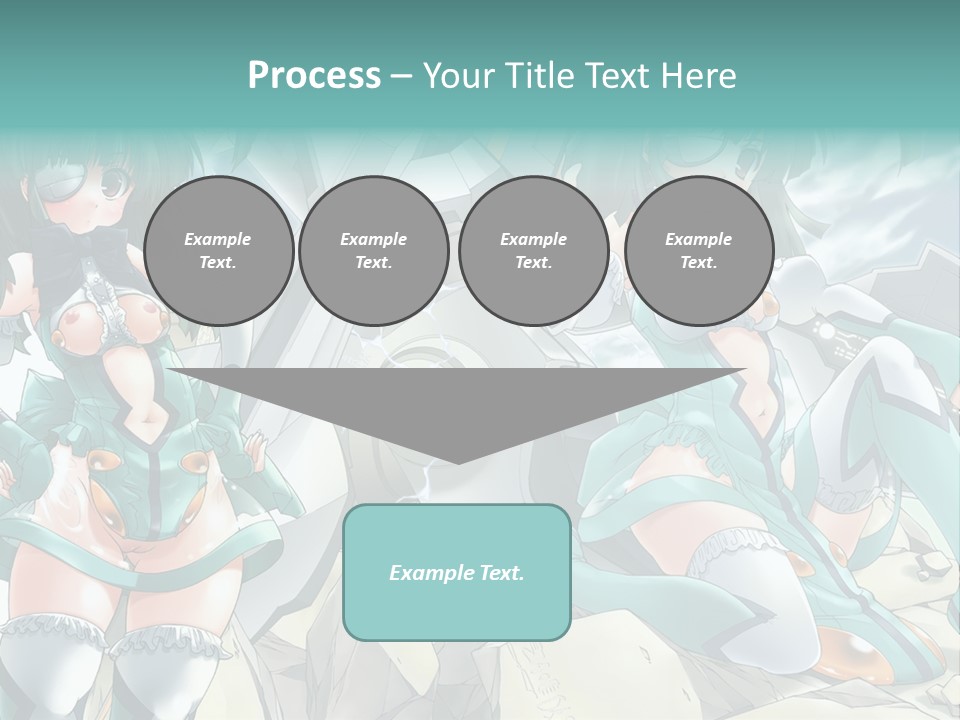 A Woman In A Green Dress Is Standing Next To A Robot PowerPoint Template