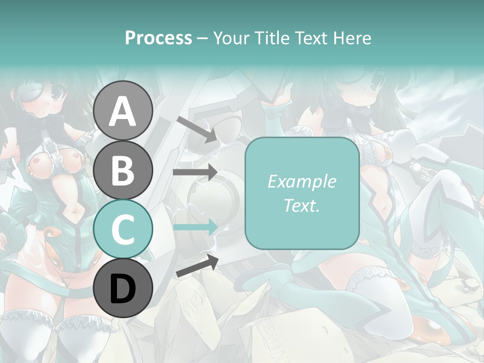 A Woman In A Green Dress Is Standing Next To A Robot PowerPoint Template