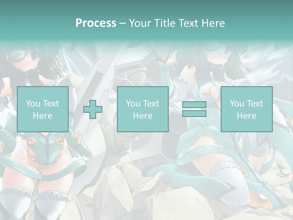 A Woman In A Green Dress Is Standing Next To A Robot PowerPoint Template