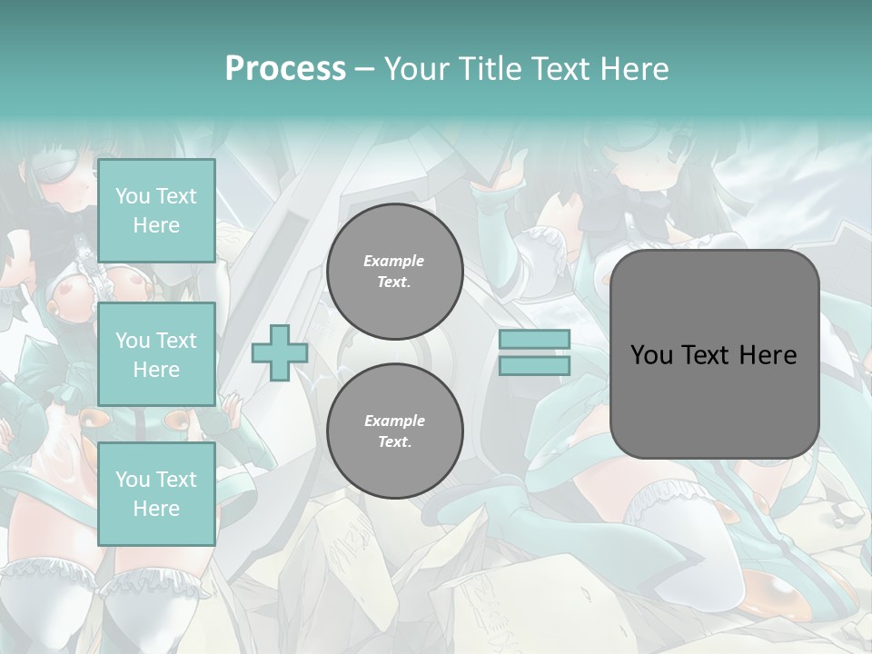 A Woman In A Green Dress Is Standing Next To A Robot PowerPoint Template