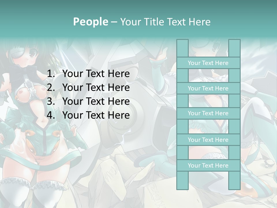 A Woman In A Green Dress Is Standing Next To A Robot PowerPoint Template