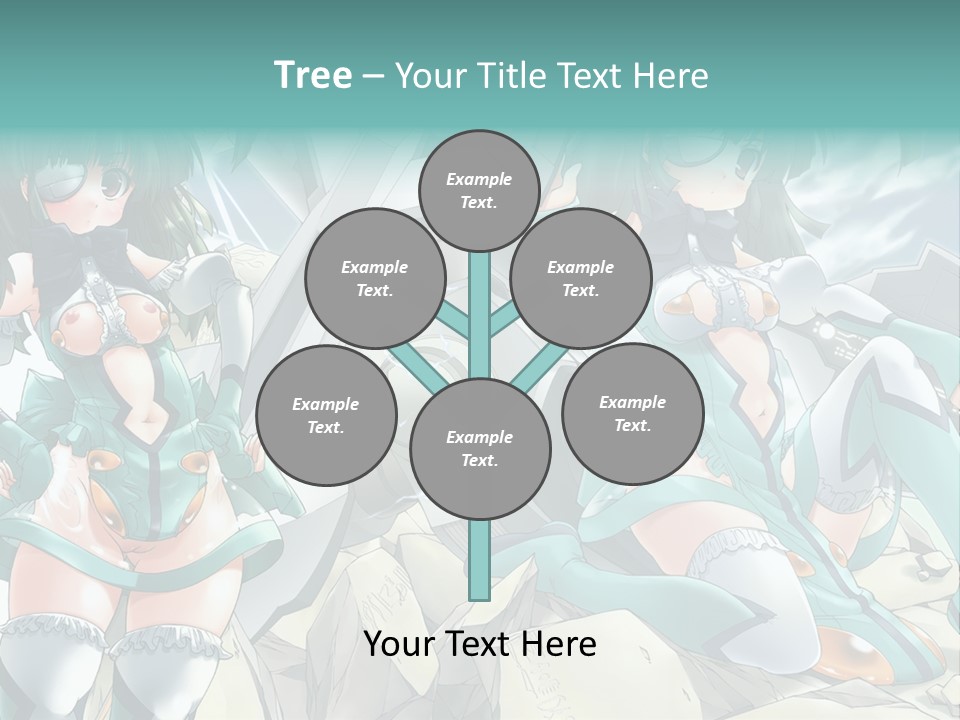 A Woman In A Green Dress Is Standing Next To A Robot PowerPoint Template