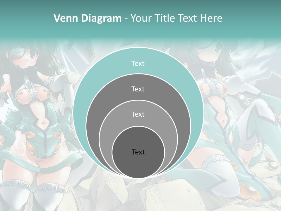 A Woman In A Green Dress Is Standing Next To A Robot PowerPoint Template