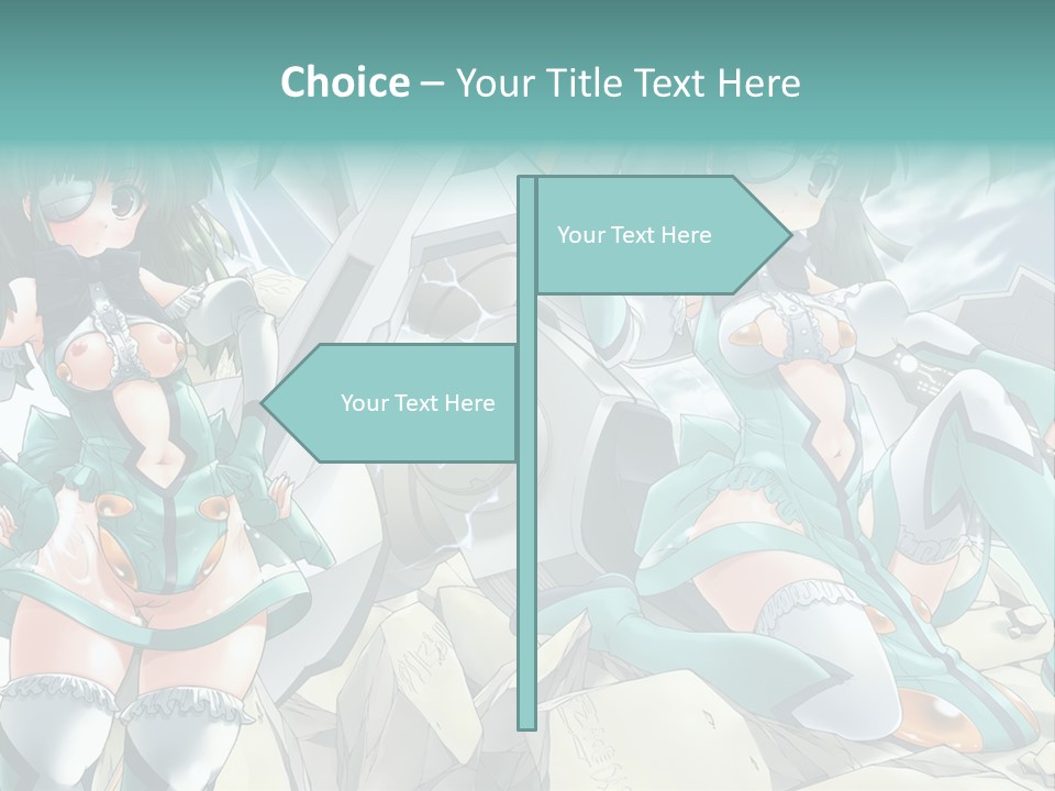 A Woman In A Green Dress Is Standing Next To A Robot PowerPoint Template