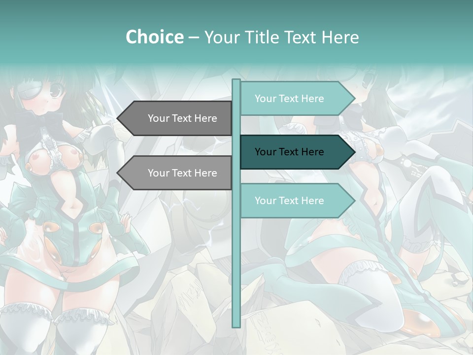 A Woman In A Green Dress Is Standing Next To A Robot PowerPoint Template