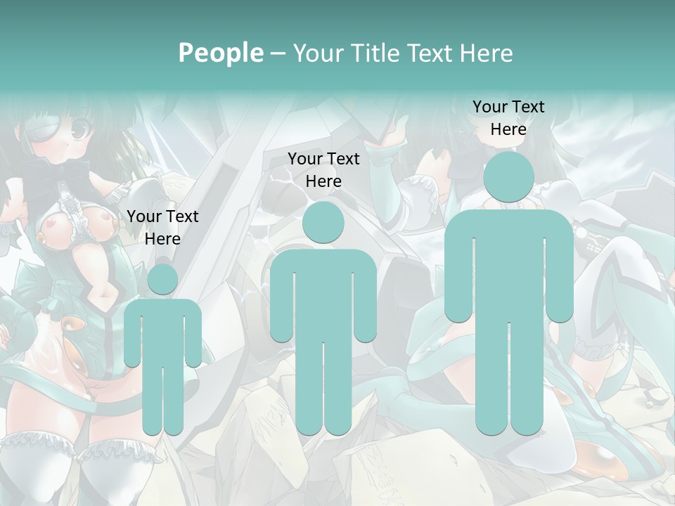 A Woman In A Green Dress Is Standing Next To A Robot PowerPoint Template