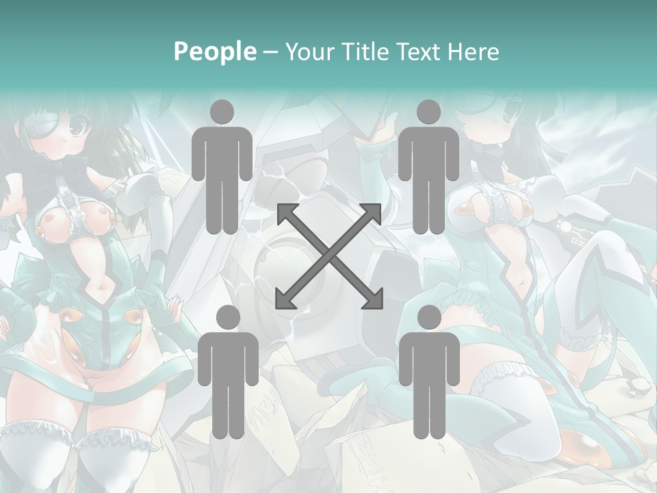 A Woman In A Green Dress Is Standing Next To A Robot PowerPoint Template