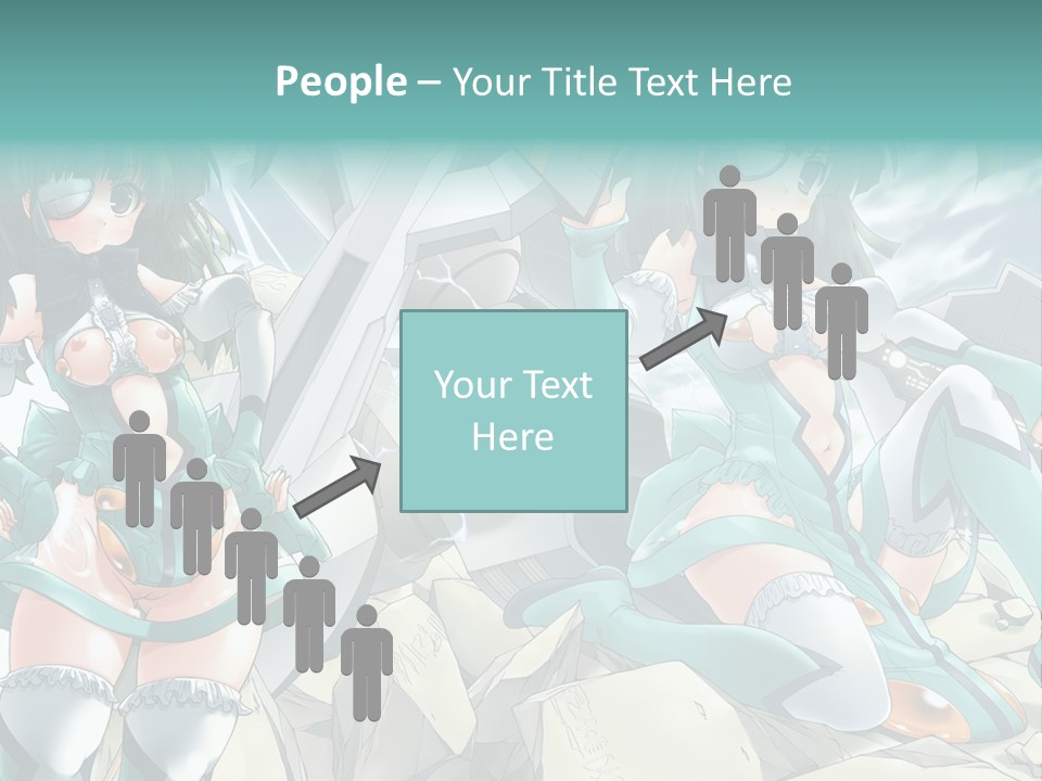 A Woman In A Green Dress Is Standing Next To A Robot PowerPoint Template