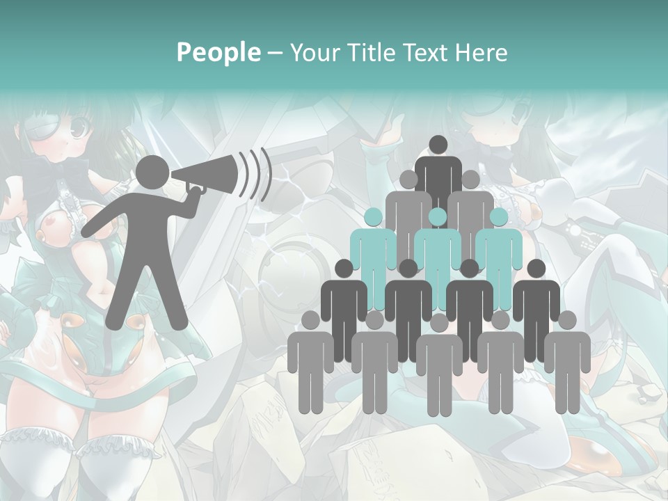 A Woman In A Green Dress Is Standing Next To A Robot PowerPoint Template