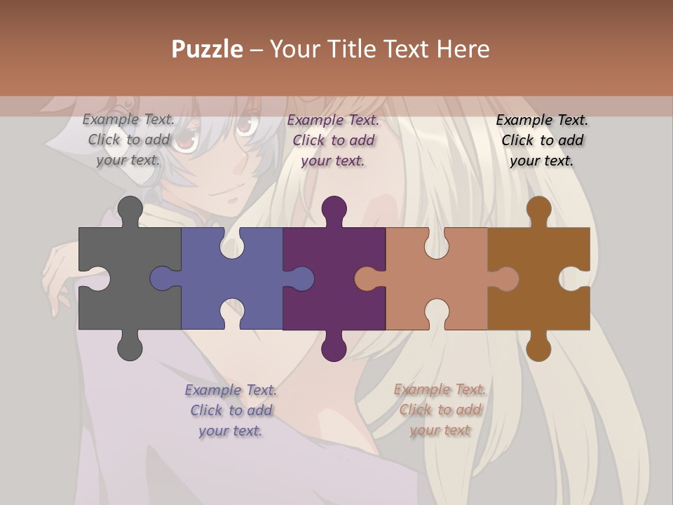 A Couple Of Anime Characters Hugging Each Other PowerPoint Template