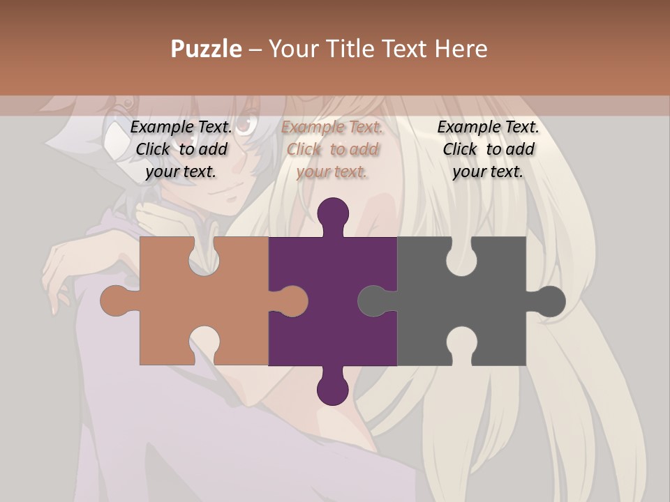 A Couple Of Anime Characters Hugging Each Other PowerPoint Template