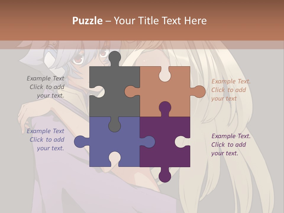 A Couple Of Anime Characters Hugging Each Other PowerPoint Template