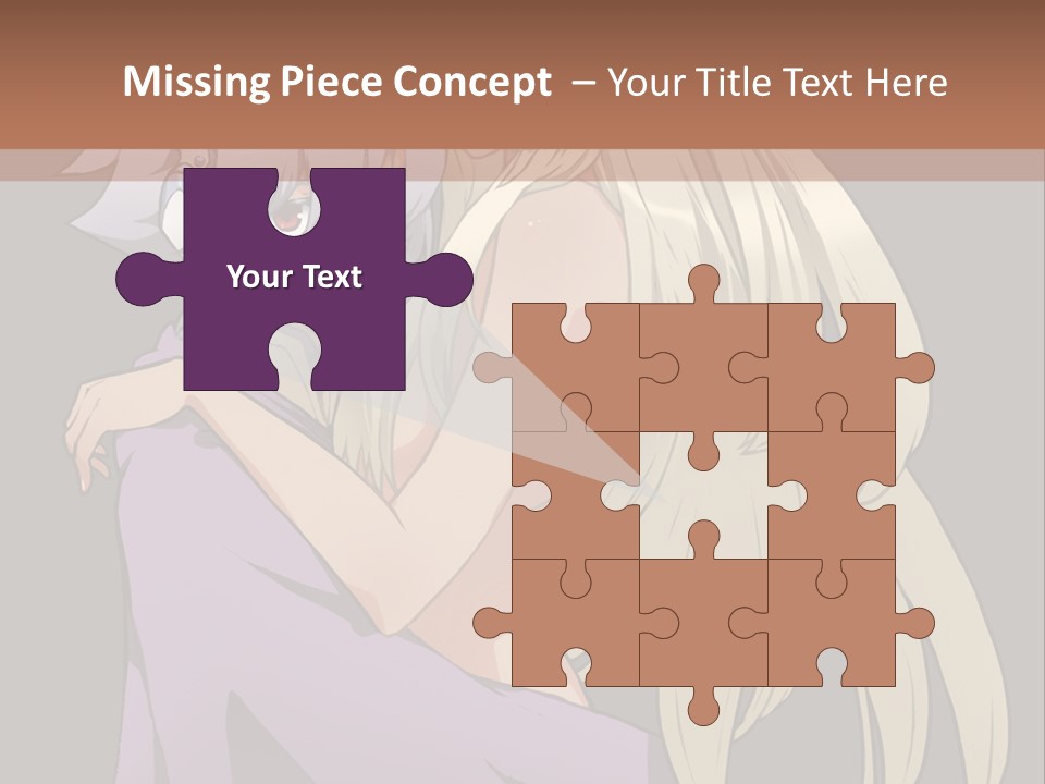 A Couple Of Anime Characters Hugging Each Other PowerPoint Template