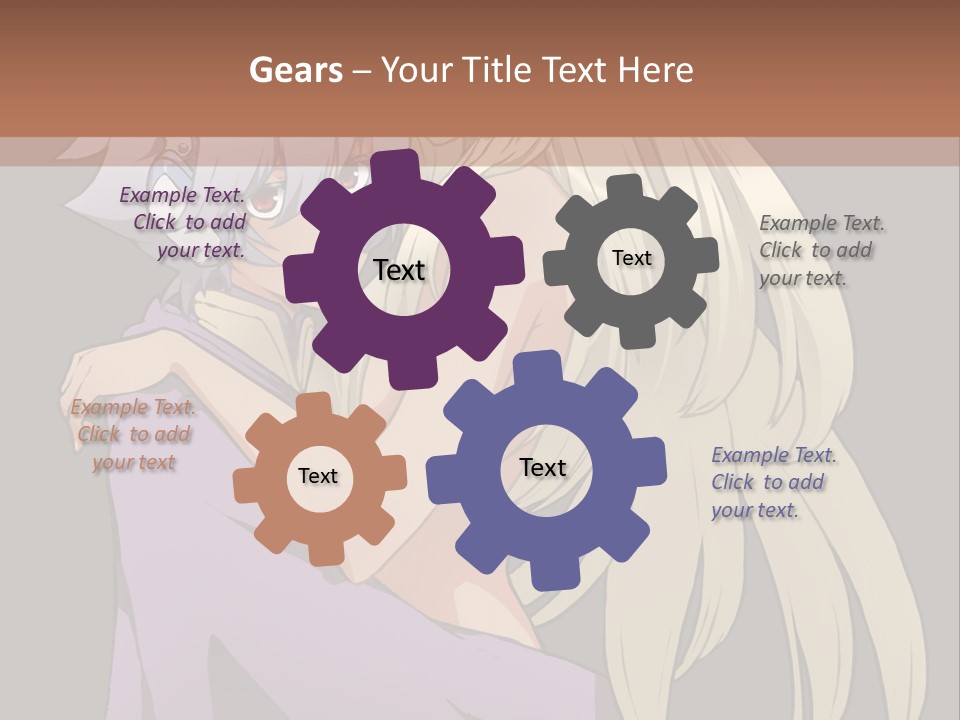 A Couple Of Anime Characters Hugging Each Other PowerPoint Template