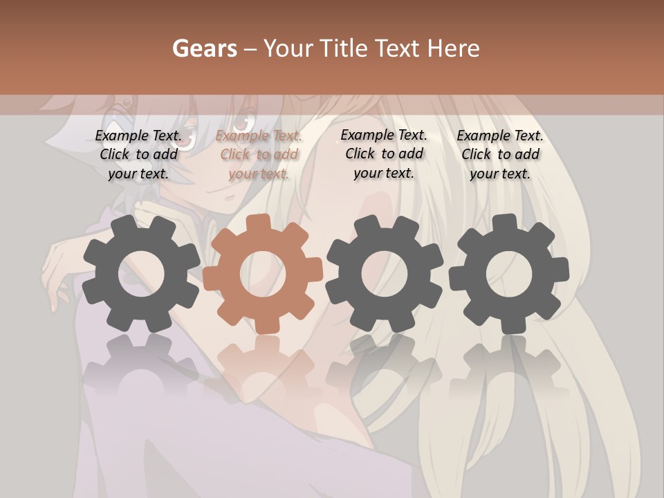 A Couple Of Anime Characters Hugging Each Other PowerPoint Template