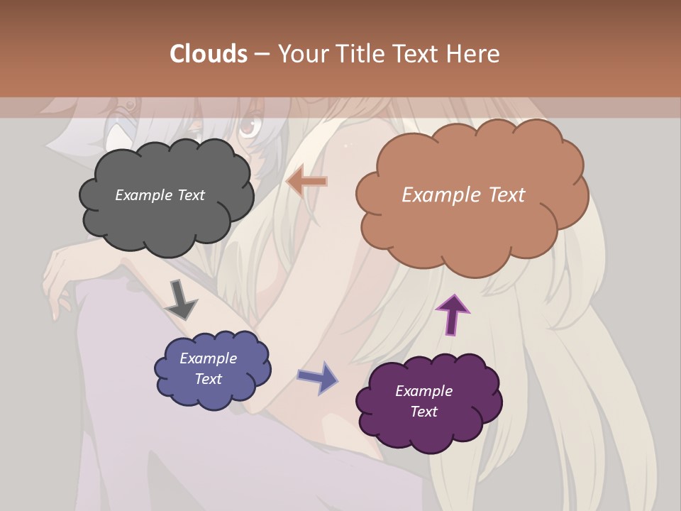 A Couple Of Anime Characters Hugging Each Other PowerPoint Template