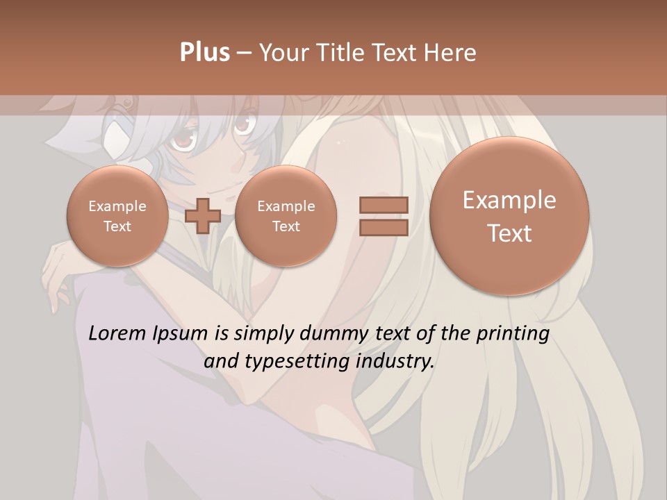 A Couple Of Anime Characters Hugging Each Other PowerPoint Template