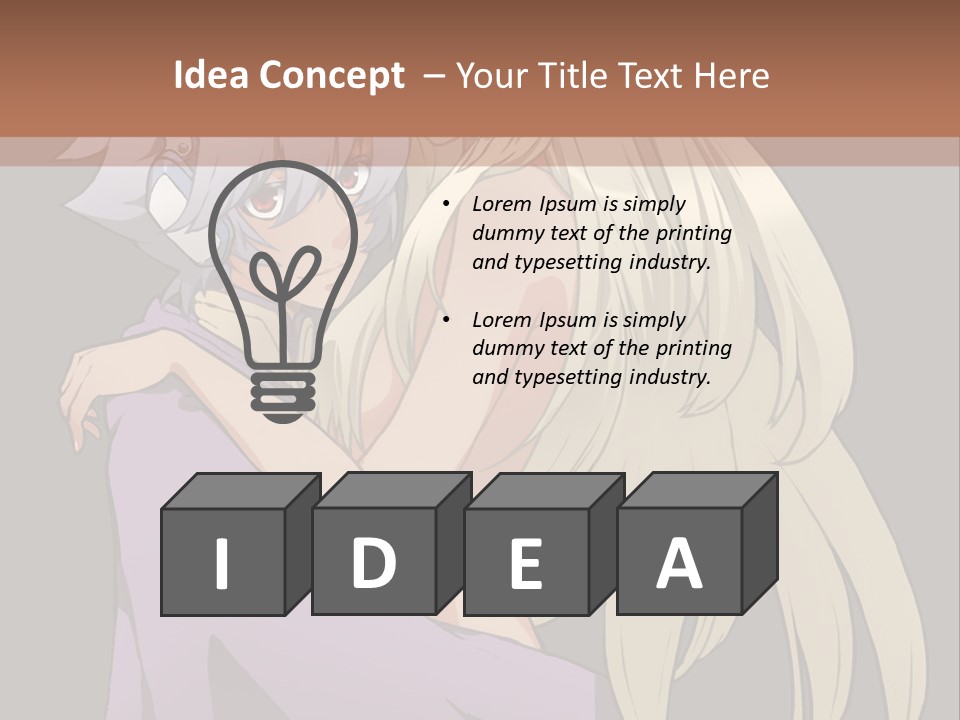 A Couple Of Anime Characters Hugging Each Other PowerPoint Template