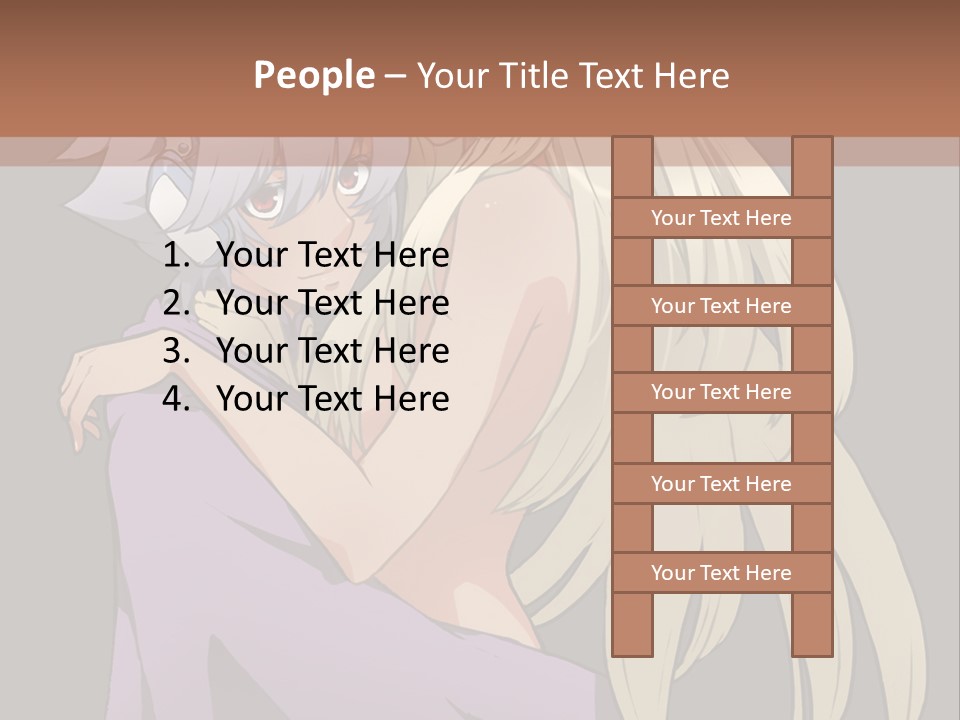 A Couple Of Anime Characters Hugging Each Other PowerPoint Template